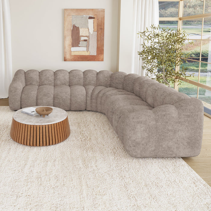 GABY XL Canapé d'angle réversible en tissu taupe