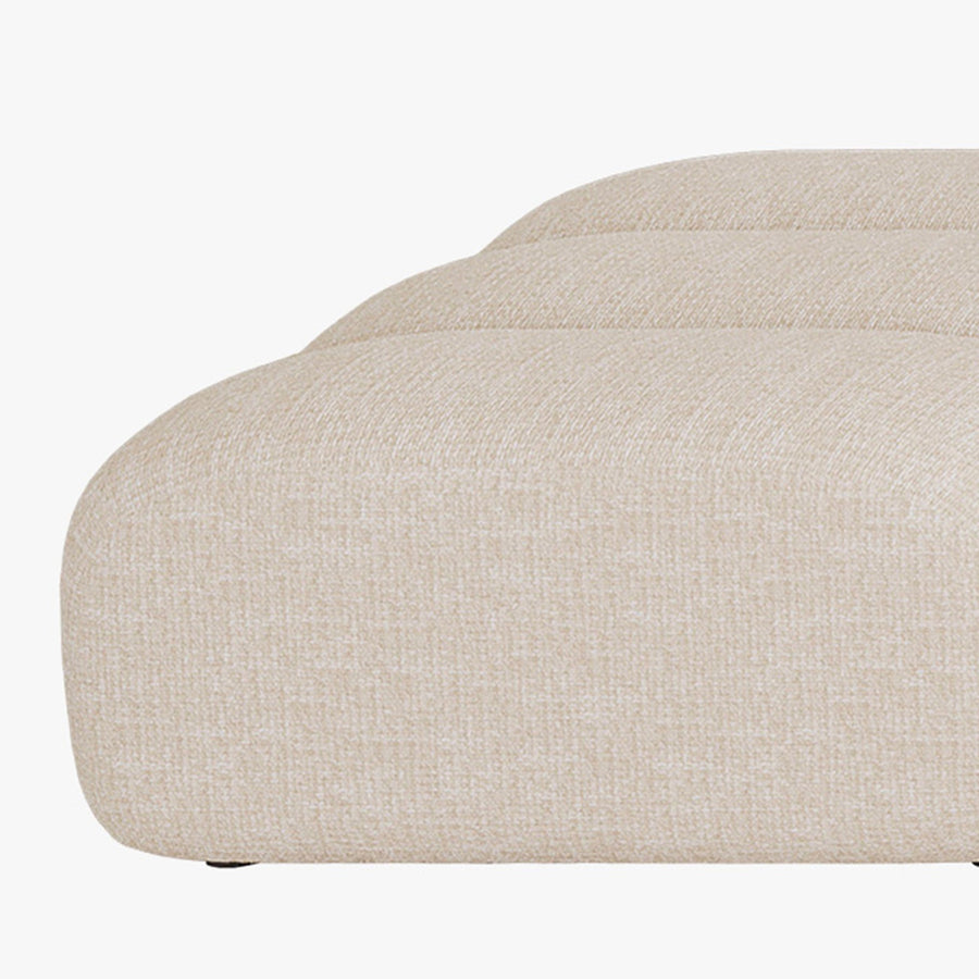 GABYA Pouf rectangle matelassé en tissu beige — aperçu vidéo