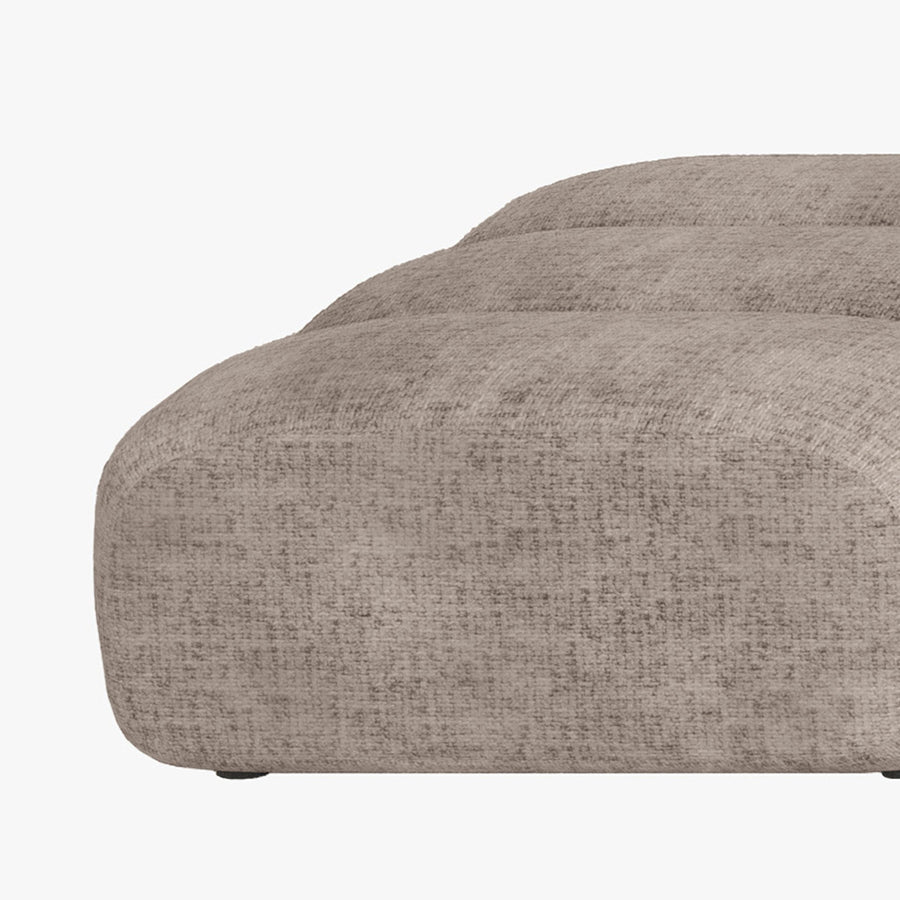 GABYA Pouf rectangle matelassé en tissu taupe — aperçu vidéo