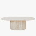 GAEL Table basse ovale en céramique gris 120 cm