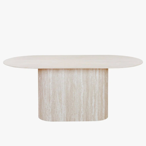 GAEL XL Table à manger ovale en céramique gris 180 cm