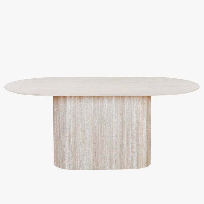 GAEL XL Table à manger ovale en céramique beige 180 cm – Table à manger – vue 2