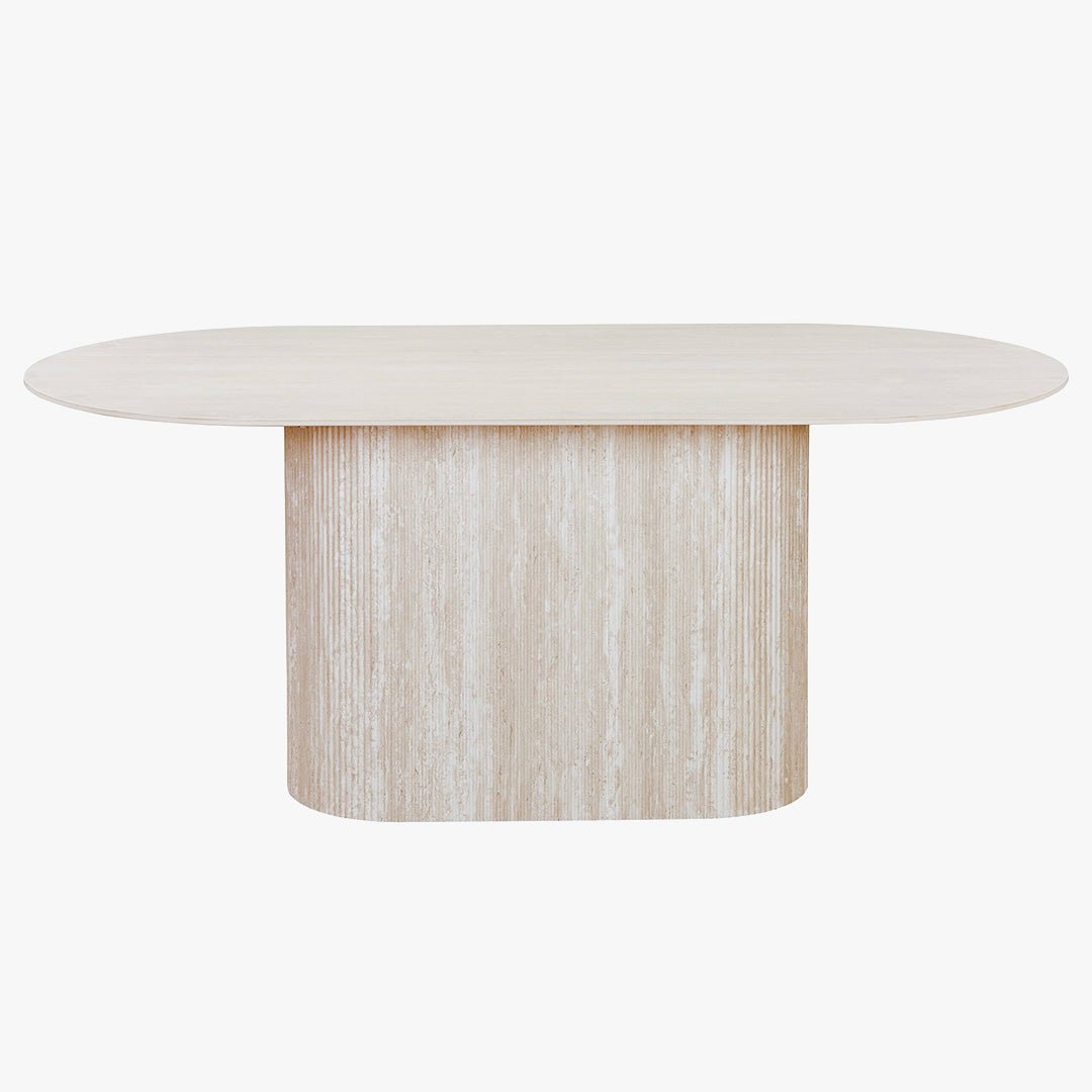 GAEL XL Table à manger ovale en céramique beige 180 cm - Table à manger - Mobilier Deco