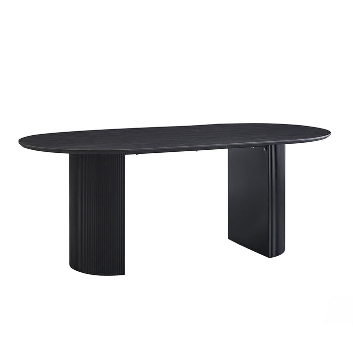 GALIA Table à manger ovale couleur marron foncé