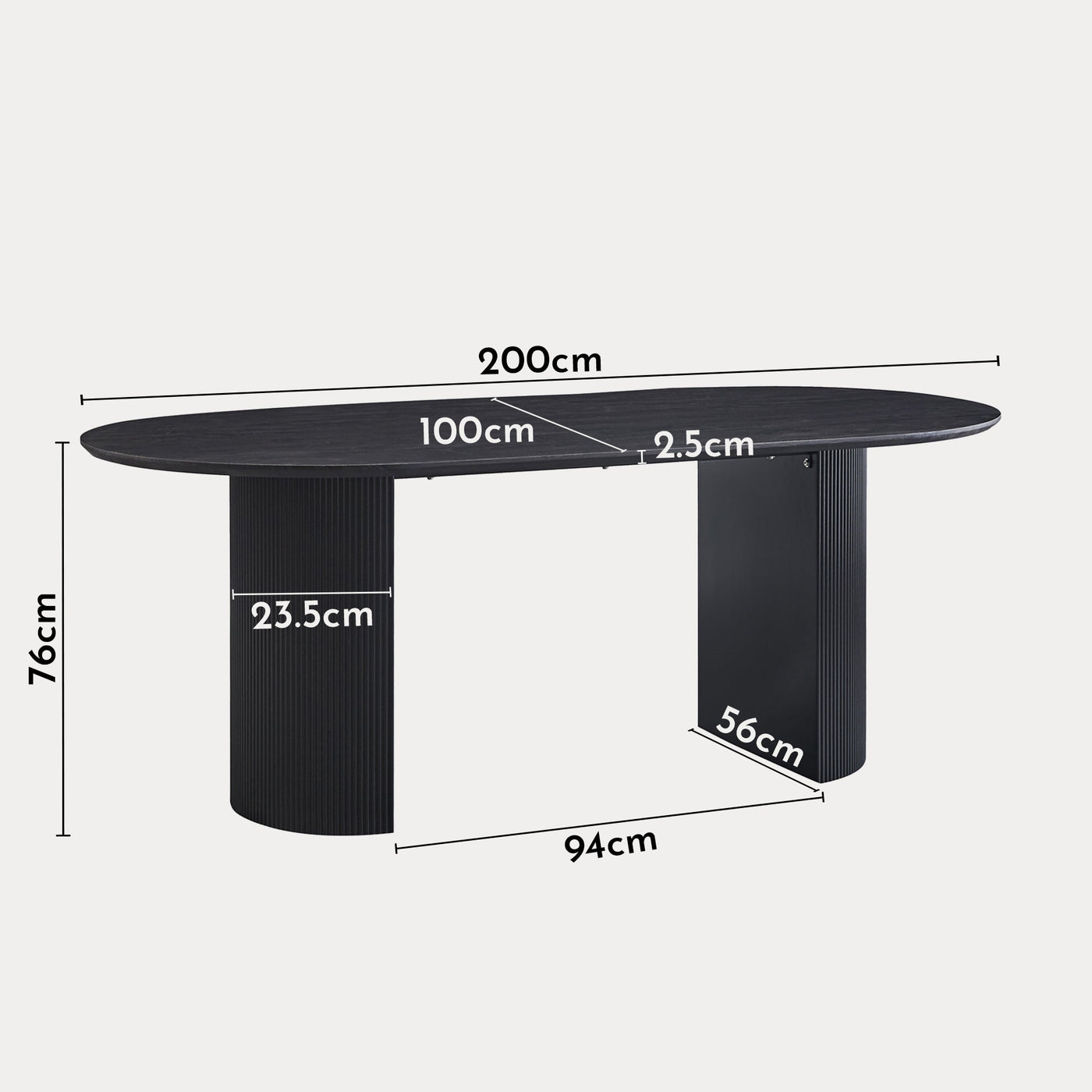 GALIA Table à manger ovale couleur marron foncé - Table à manger - Mobilier Deco