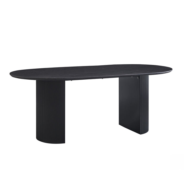 GALIA Table à manger ovale couleur marron foncé