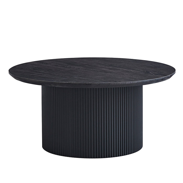 GALIA Table basse ronde couleur marron foncé D80 cm