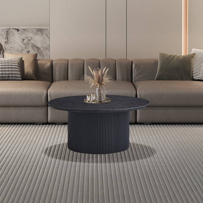 GALIA Table basse ronde couleur marron foncé D80 cm