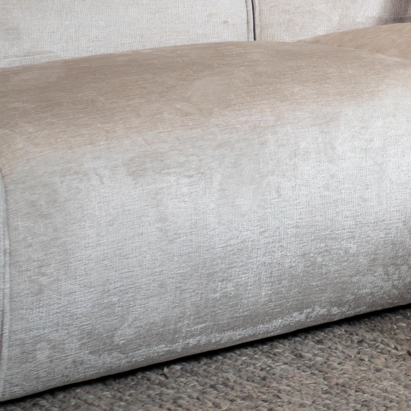 GIULIA Canapé d'angle en tissu beige - Angle droit