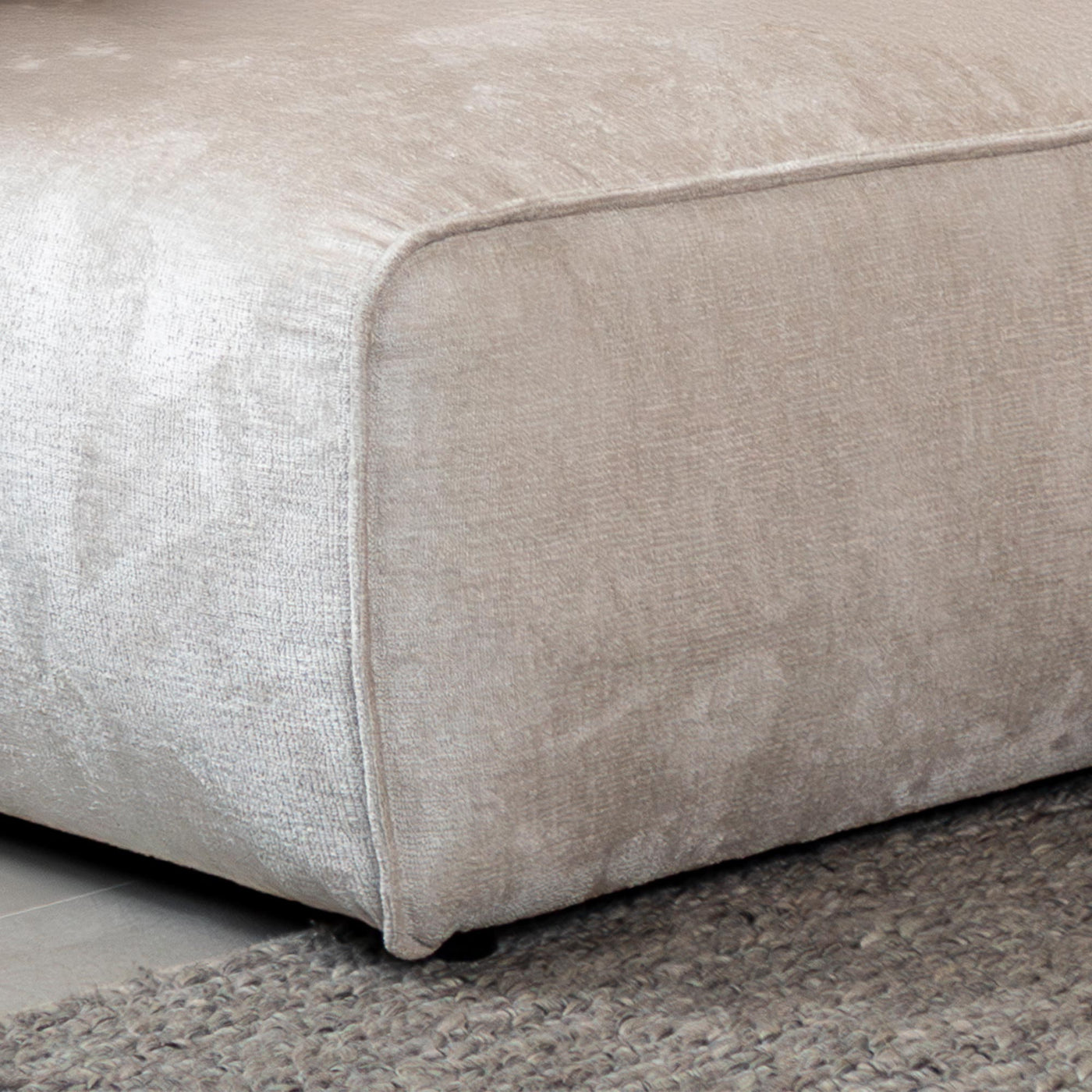 GIULIA Canapé d'angle en tissu beige - Angle gauche