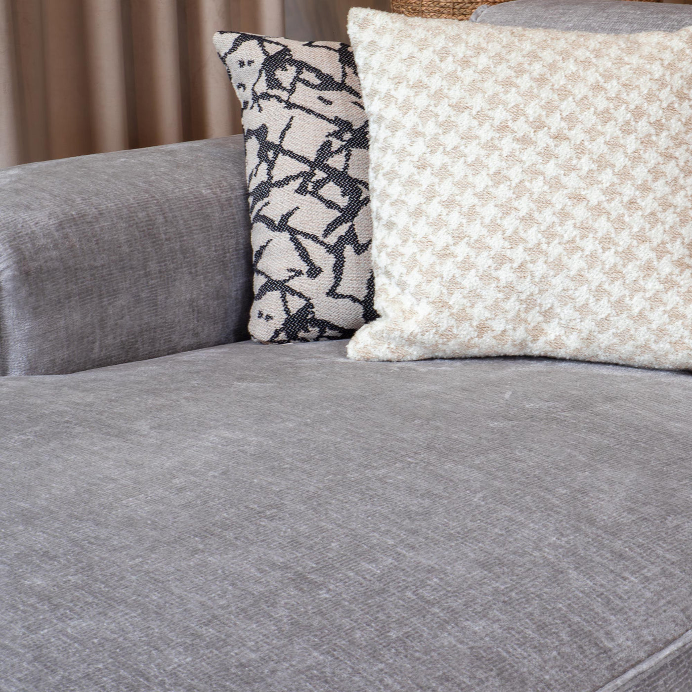 GIULIA Canapé d'angle en tissu gris - Angle gauche