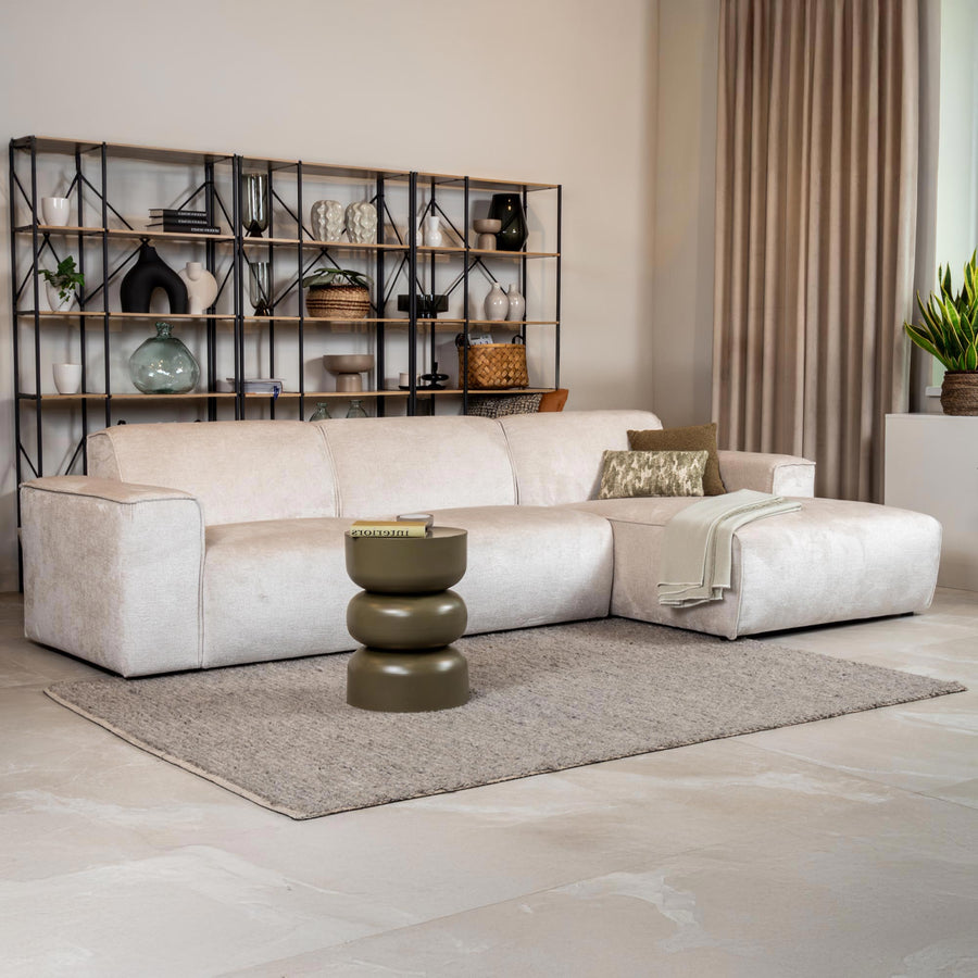 GIULIA Canapé d'angle en tissu beige - Angle droit — aperçu vidéo