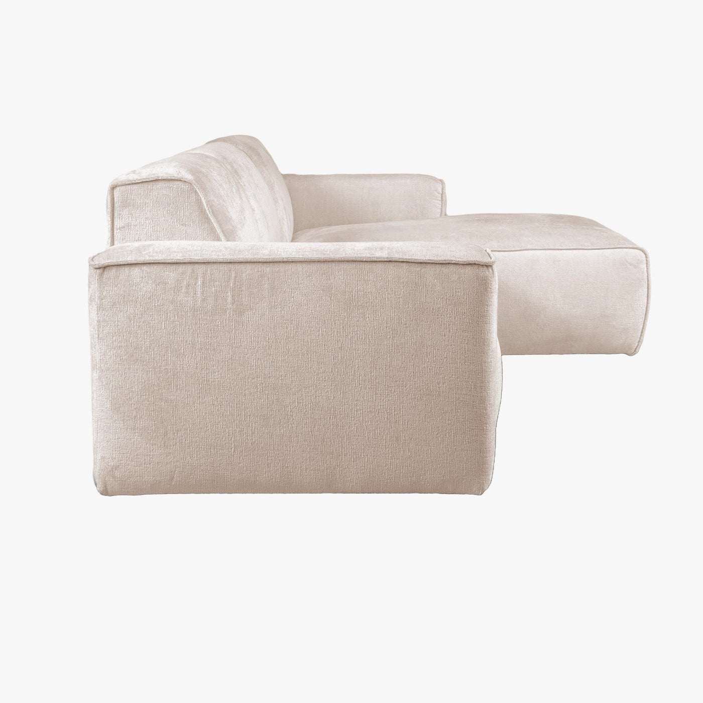 GIULIA Canapé d'angle en tissu beige - Angle droit - Canapés d'angle - Mobilier Deco