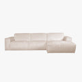 GIULIA Canapé d'angle en tissu beige - Angle droit