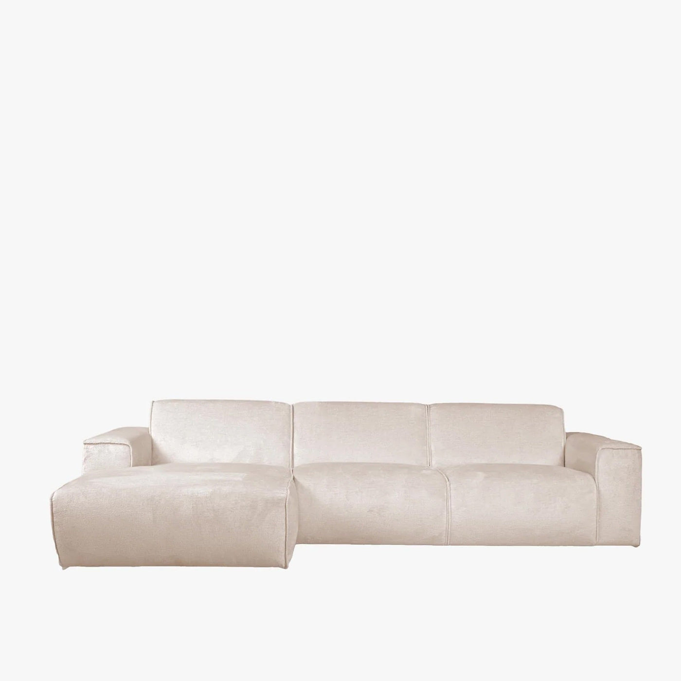 GIULIA Canapé d'angle en tissu beige - Angle gauche - Canapés d'angle - Mobilier Deco