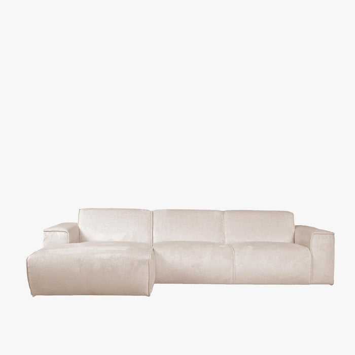GIULIA Canapé d'angle en tissu beige - Angle gauche