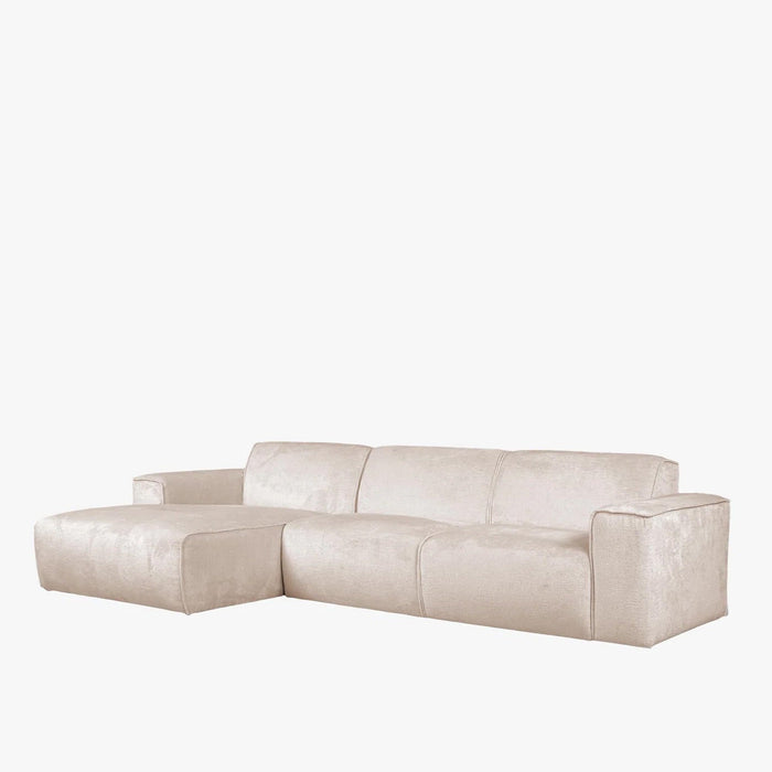GIULIA Canapé d'angle en tissu beige - Angle gauche