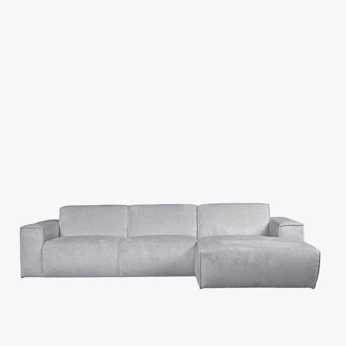 GIULIA Canapé d'angle en tissu gris - Angle droit