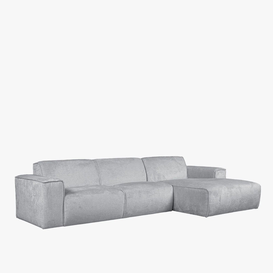 GIULIA Canapé d'angle en tissu gris - Angle droit — aperçu vidéo