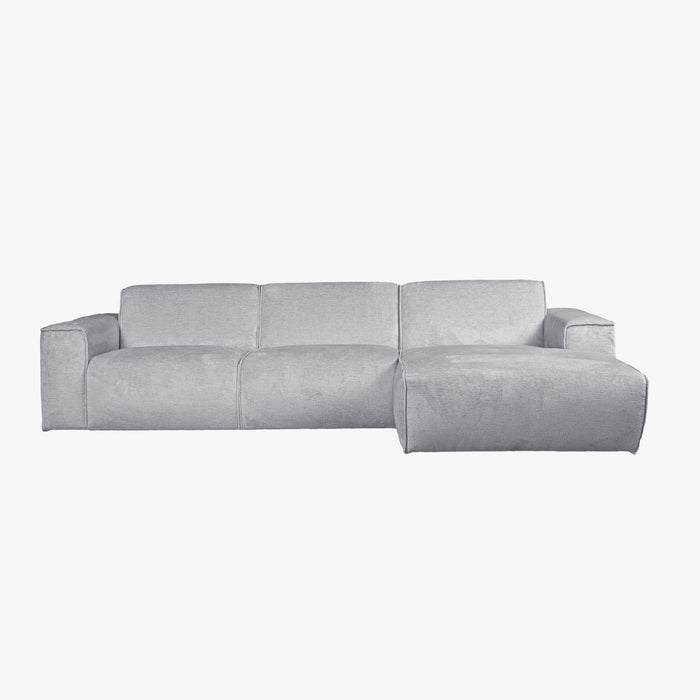 GIULIA Canapé d'angle en tissu gris - Angle droit