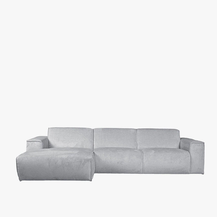GIULIA Canapé d'angle en tissu gris - Angle gauche