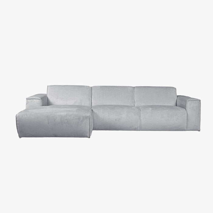 GIULIA Canapé d'angle en tissu gris - Angle gauche