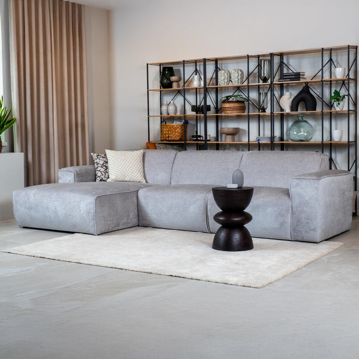 GIULIA Canapé d'angle en tissu gris - Angle gauche