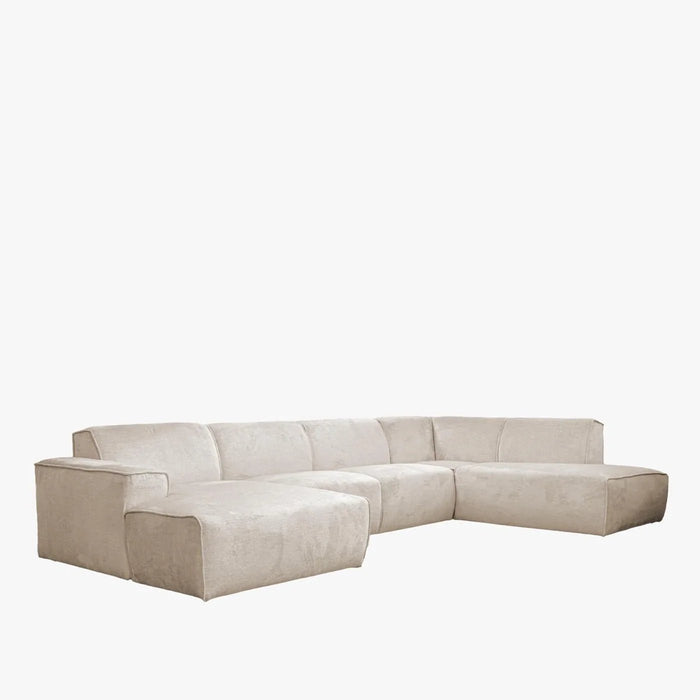 GIULIA Canapé panoramique en tissu beige - Angle droit