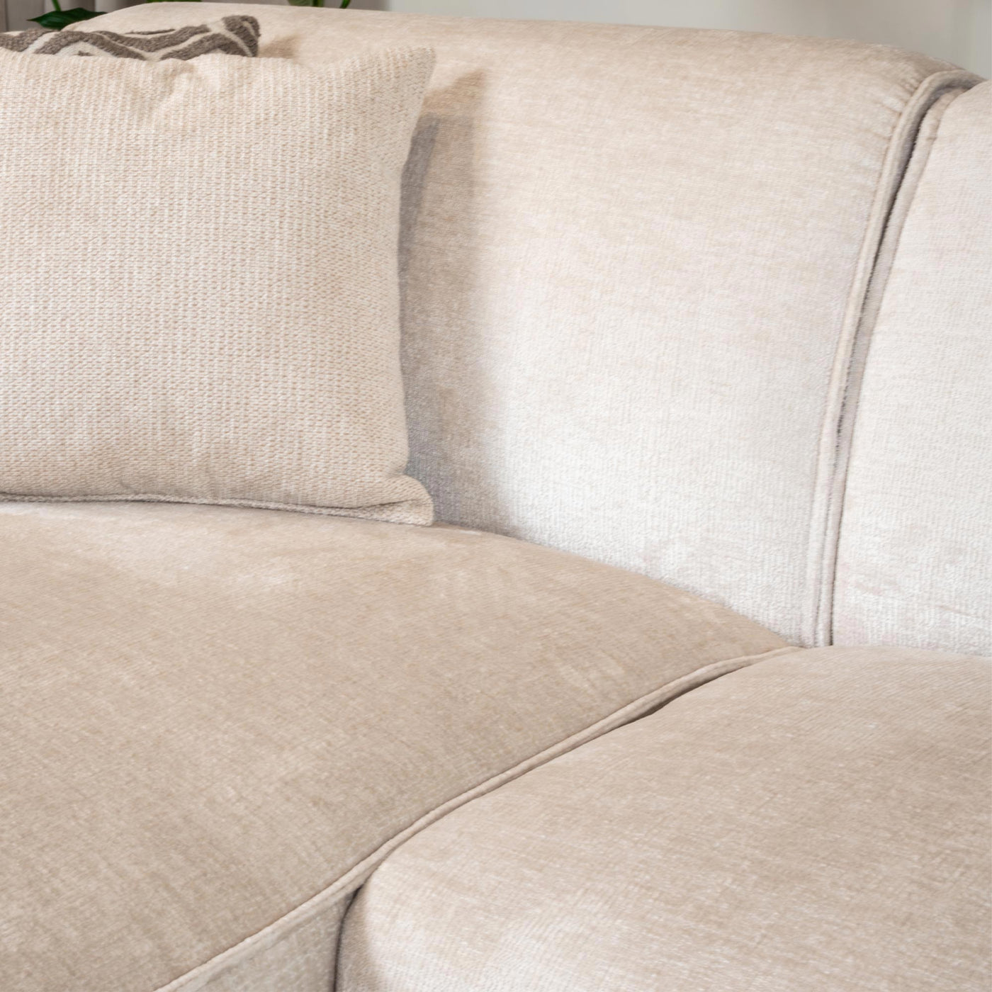 GIULIA Canapé panoramique en tissu beige - Angle droit - Canapés panoramiques - Mobilier Deco