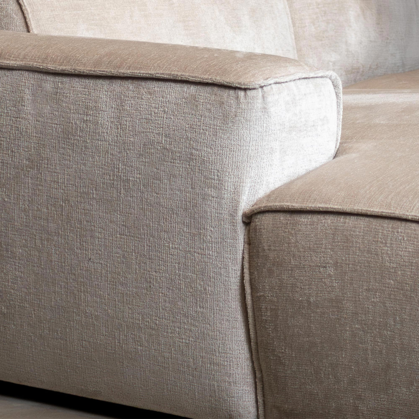 GIULIA Canapé panoramique en tissu beige - Angle droit - Canapés panoramiques - Mobilier Deco