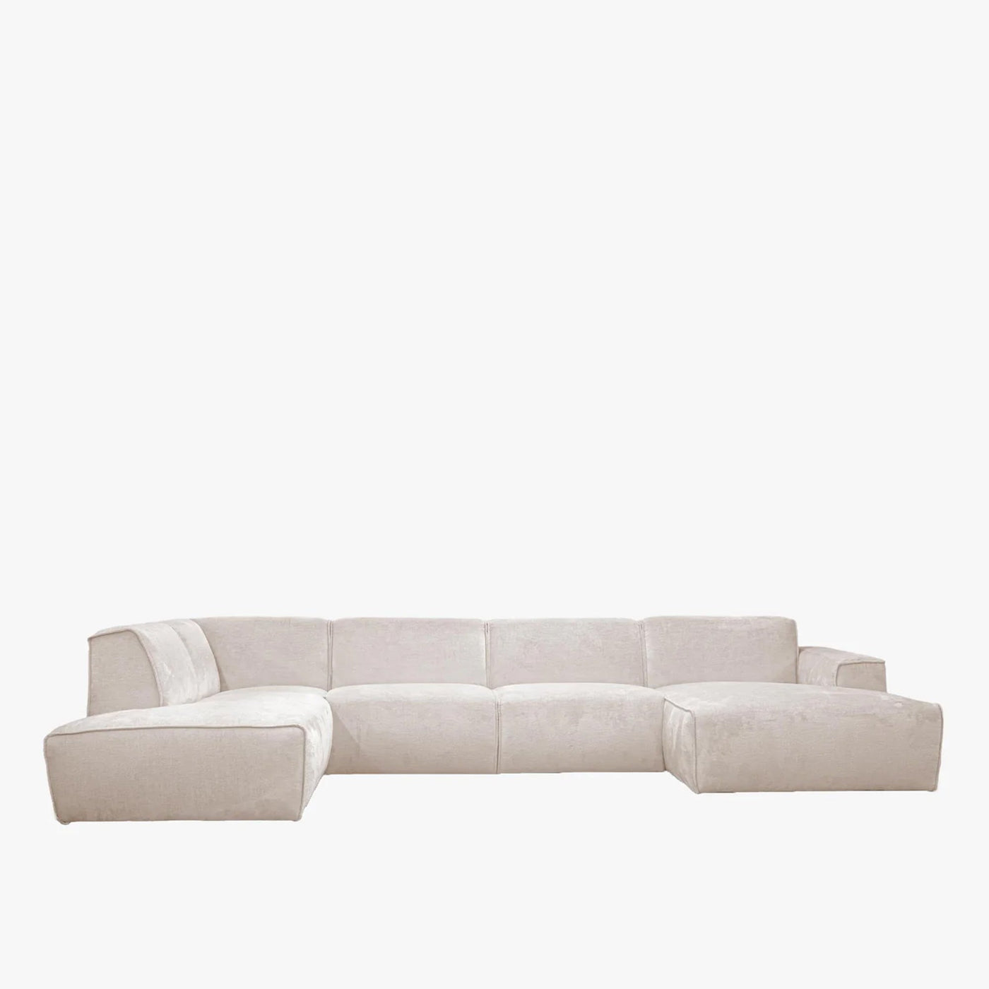 GIULIA Canapé panoramique en tissu beige - Angle droit - Canapés panoramiques - Mobilier Deco