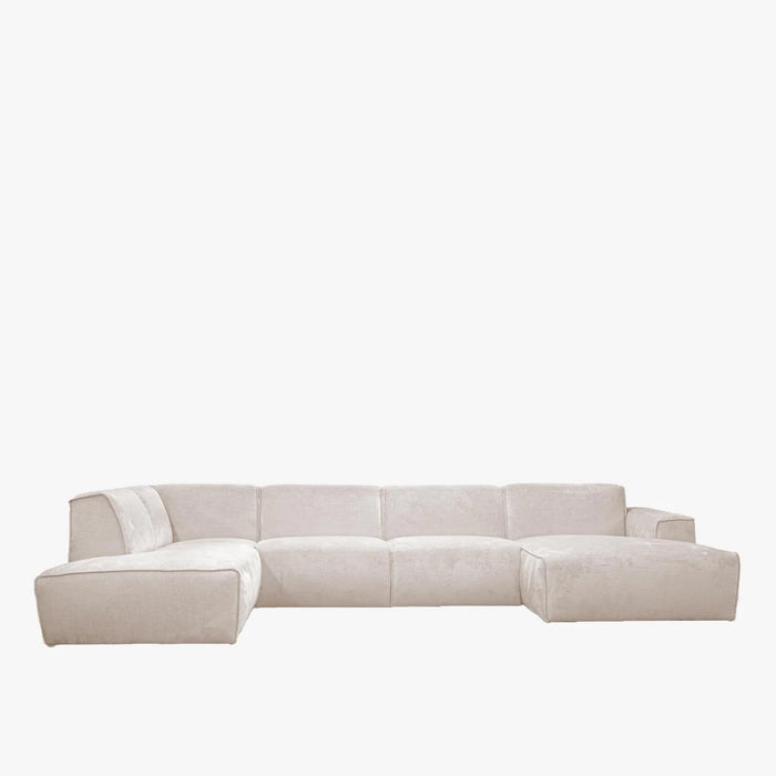 GIULIA Canapé panoramique en tissu beige - Angle droit