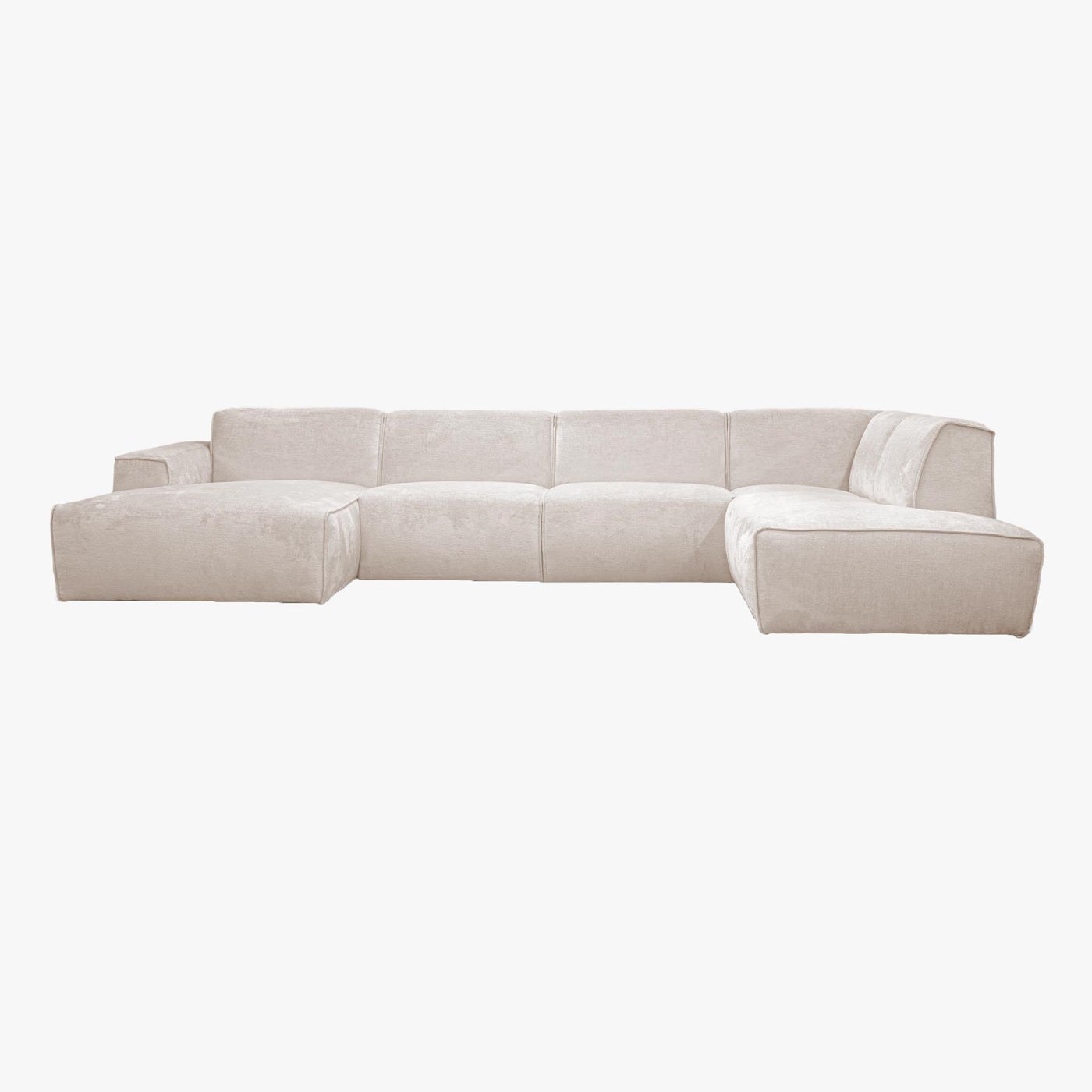 GIULIA Canapé panoramique en tissu beige - Angle droit - Canapés panoramiques - Mobilier Deco