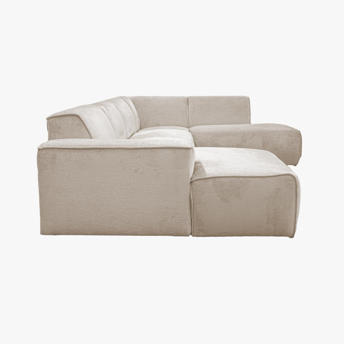 GIULIA Canapé panoramique en tissu beige - Angle droit - Canapés panoramiques - Mobilier Deco