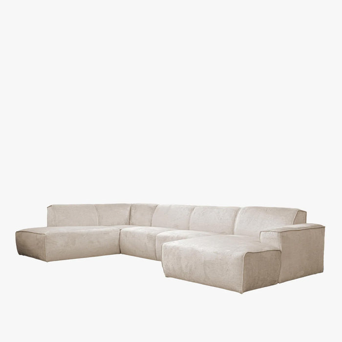 GIULIA Canapé panoramique en tissu beige - Angle droit