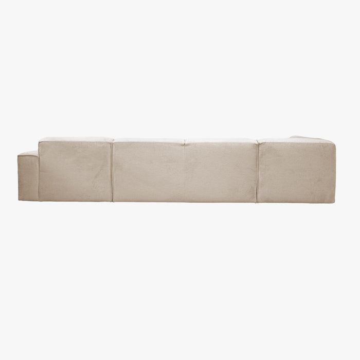 GIULIA Canapé panoramique en tissu beige - Angle gauche