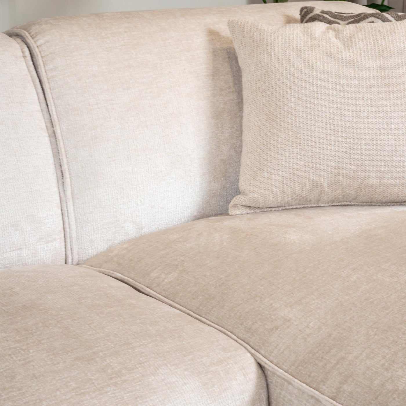 GIULIA Canapé panoramique en tissu beige - Angle gauche - Canapés panoramiques - Mobilier Deco