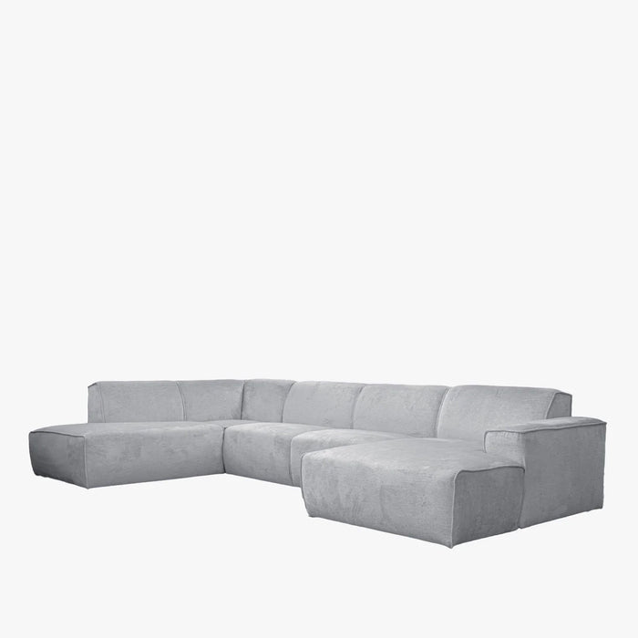 GIULIA Canapé panoramique en tissu gris - Angle droit