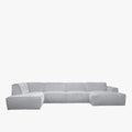 GIULIA Canapé panoramique en tissu gris - Angle droit