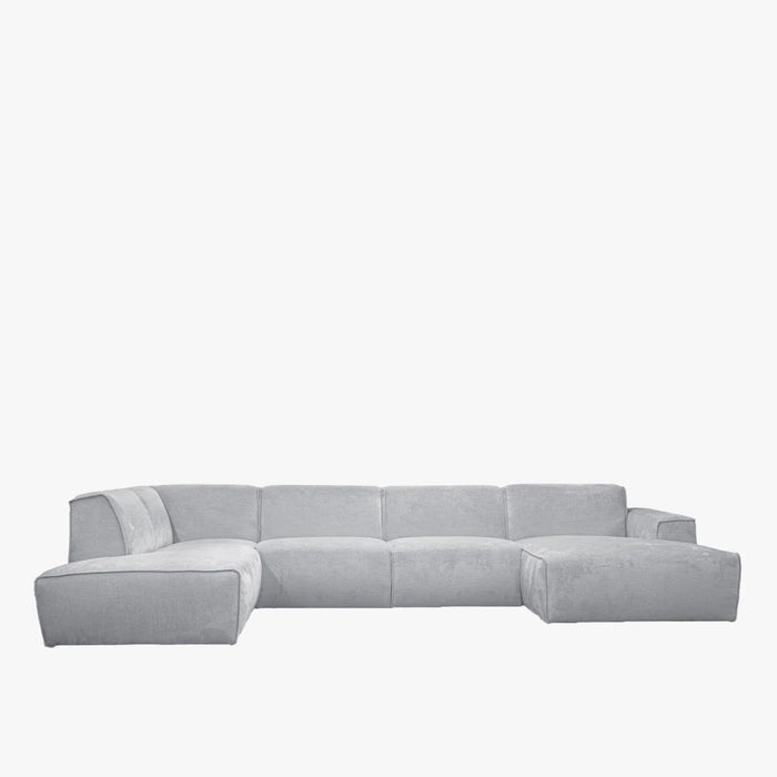 GIULIA Canapé panoramique en tissu gris - Angle droit