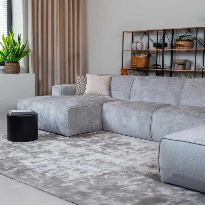GIULIA Canapé panoramique en tissu gris - Angle droit