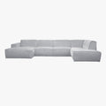 GIULIA Canapé panoramique en tissu gris - Angle droit