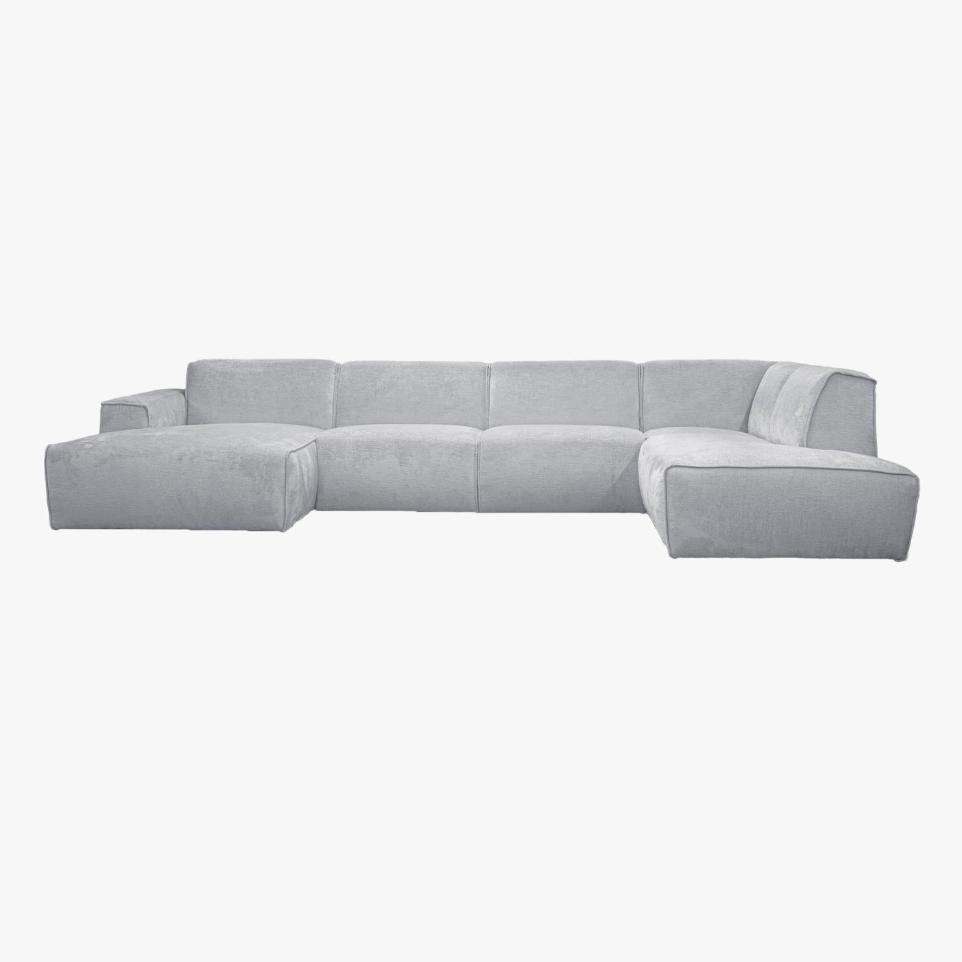 GIULIA Canapé panoramique en tissu gris - Angle droit - Canapés panoramiques - Mobilier Deco