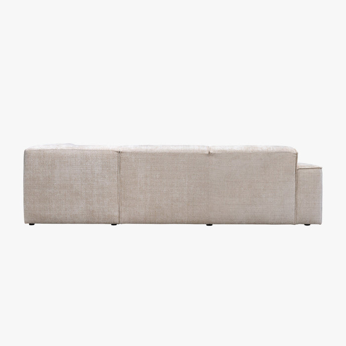 GIULIA XL Canapé d'angle en tissu beige - Angle droit