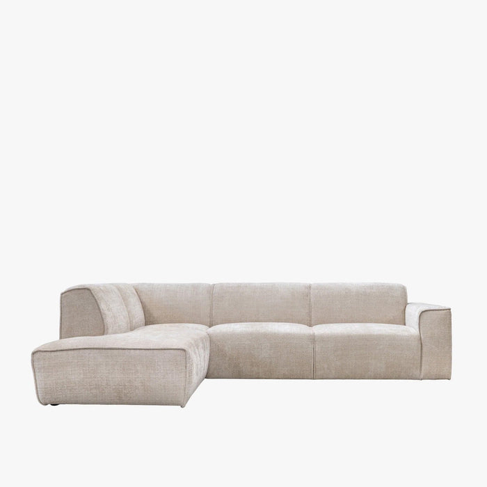 GIULIA XL Canapé d'angle en tissu beige - Angle gauche