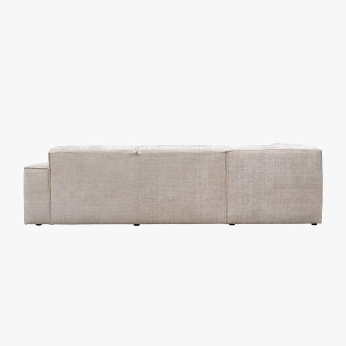 GIULIA XL Canapé d'angle en tissu beige - Angle gauche