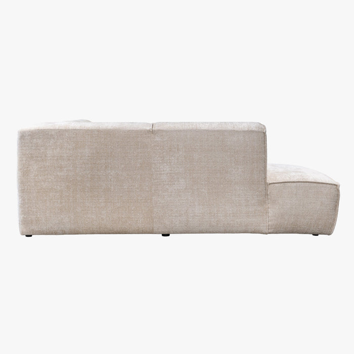GIULIA XL Canapé d'angle en tissu beige - Angle gauche