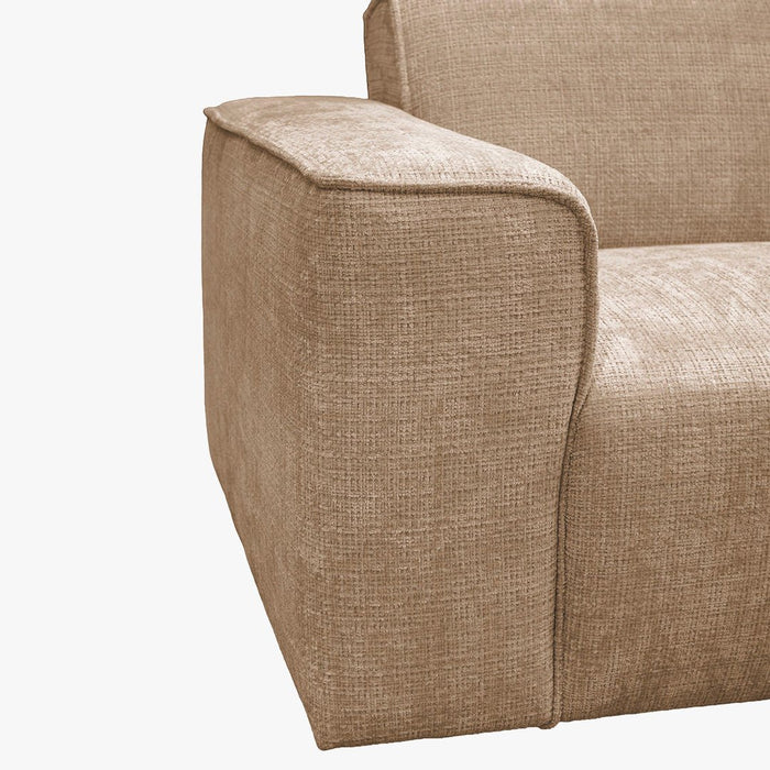 GIULIA XL Canapé d'angle en tissu taupe - Angle droit