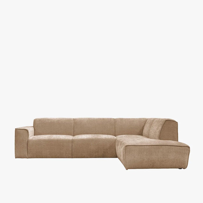 GIULIA XL Canapé d'angle en tissu taupe - Angle droit