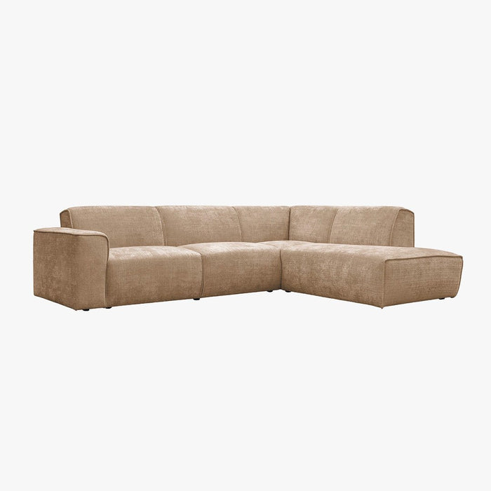 GIULIA XL Canapé d'angle en tissu taupe - Angle droit